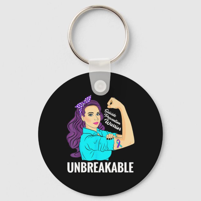 Unbreakable Suicide Prevention Warrior Awareness F Keychain (Front)