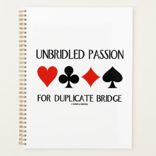 Unbridled Passion For Duplicate Bridge Card Suits Planner