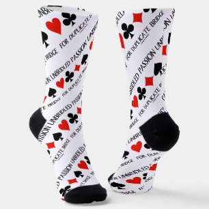 Unbridled Passion For Duplicate Bridge Card Suits Socks