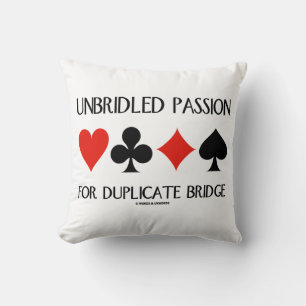 Unbridled Passion For Duplicate Bridge Card Suits Throw Pillow
