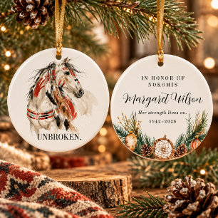 Unbroken Personalized Memorial Horse Ceramic Ornament