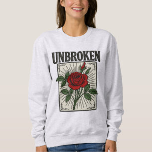 Unbroken Rose Embroidered Art Sweatshirt