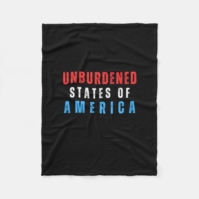 Unburdened States Of America Text  Fleece Blanket (Front)