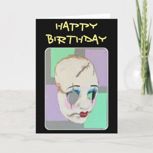 'Uncanny Valley' Painting on a  Thank You Card