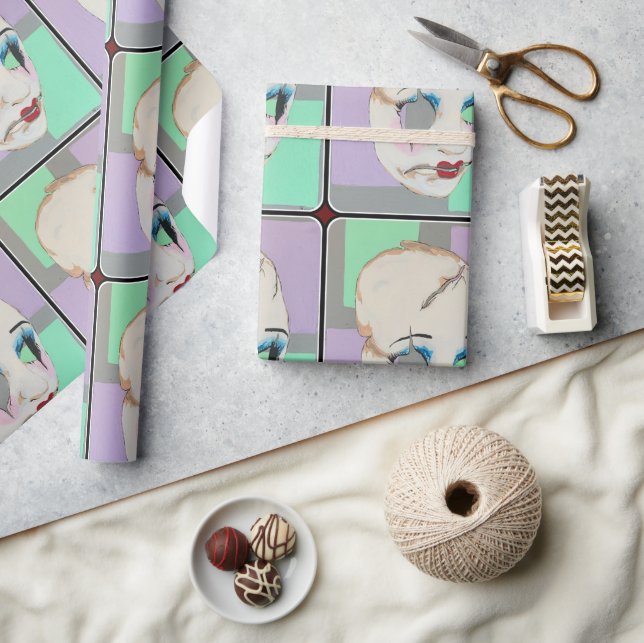 'Uncanny Valley' Painting on a  Wrapping Paper (Crafts)