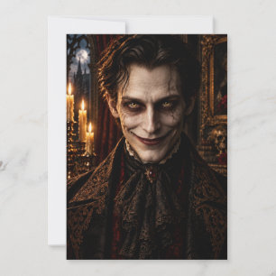 Uncanny Victorian Horror Smiling Man Gothic Hallow Invitation