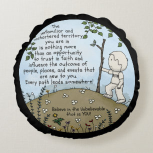 Unchartered Territory Round Pillow