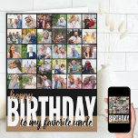 Uncle 31 Photo Collage Happy Birthday Card<br><div class="desc">Create your own big happy birthday card. The photo template is ready for you to add 31 of your favourite pictures, 30 of which are displayed in square / instagram format in a simple grid style photo collage and the main one is in frameworthy portrait format on the inside. The...</div>
