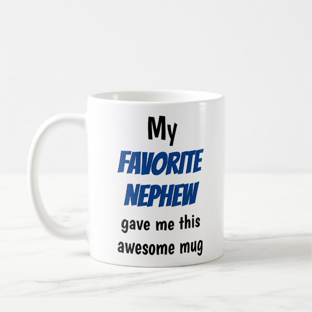 Uncle Aunt  Favourite Nephew Funny Coffee Mug (Left)