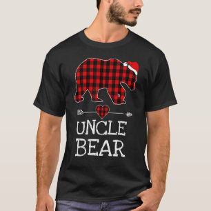 Uncle Bear Buffalo Plaid Santa Arrow Christmas Fam T-Shirt