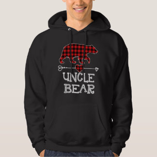 Uncle Bear Christmas Pajama Red Plaid Buffalo Hoodie