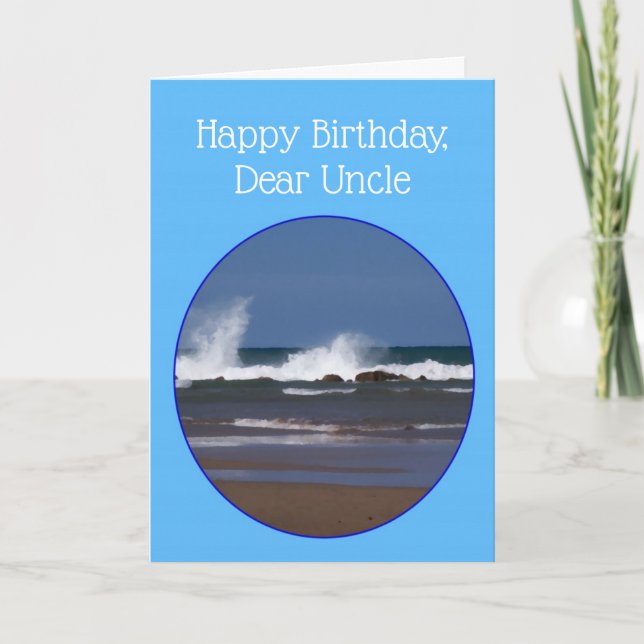 Uncle Birthday Card Ocean Design (Front)