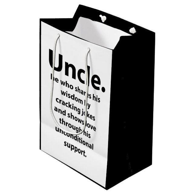 Uncle Birthday Inspirational Funny  Medium Gift Bag (Front Angled)