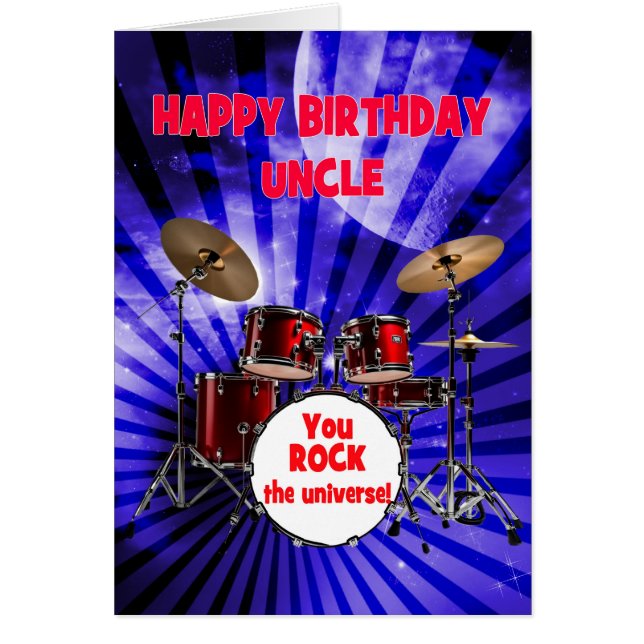 Uncle Birthday You Rock Drums (Front)