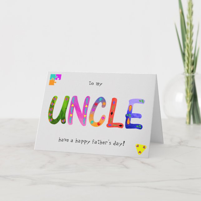 UNCLE Bold Geometric Father's Day greeting Card (Front)