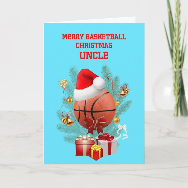 Uncle Christmas Basketball Holiday Card (Front)