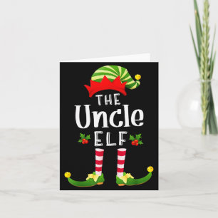 Uncle Christmas Elf Matching Pajama X-mas Party  Card