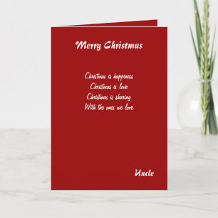 Uncle Christmas greeting cards