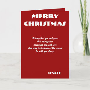 Uncle Christmas greeting cards