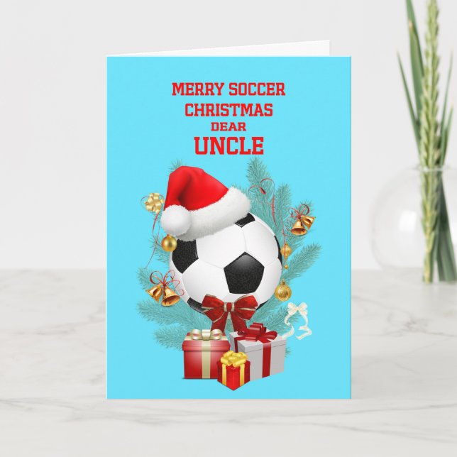 Uncle Christmas Soccer Holiday Card (Front)