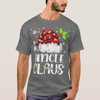 Uncle Claus Santa Hat Christmas Light Xmas Family T-Shirt