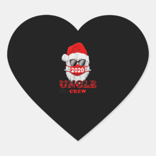 Uncle Crew Red Plaid Santa With Christmas Heart Sticker
