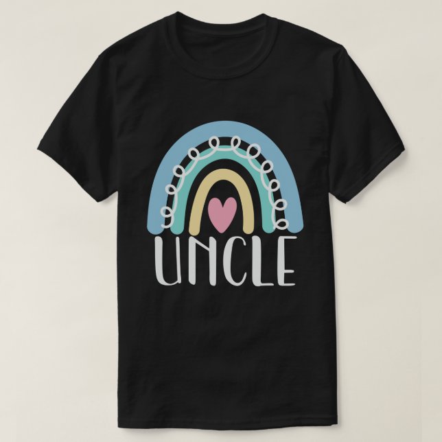 Uncle Cute Family Matching Rainbow  T-Shirt (Design Front)