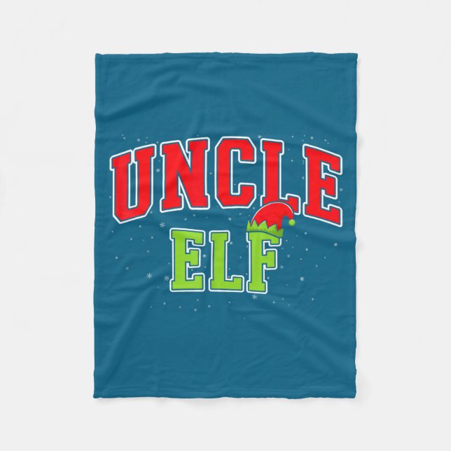 Uncle Elf Christmas Family Matching Group Xmas Unc Fleece Blanket (Front)