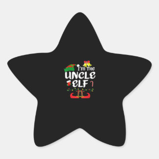 Uncle ELF Funny Christmas Gift | Uncle Family Gift Star Sticker
