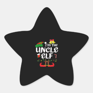 Uncle ELF Funny Christmas Matching Family Group Star Sticker