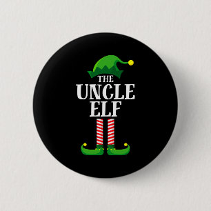 Uncle Elf Matching Family Christmas Party Pajama 2 Inch Round Button