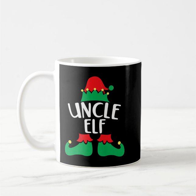 Uncle Elf Matching Family Group Christmas Party Pa Coffee Mug (Left)