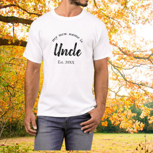 Uncle Est Year Black New Family Announcement T-Shirt