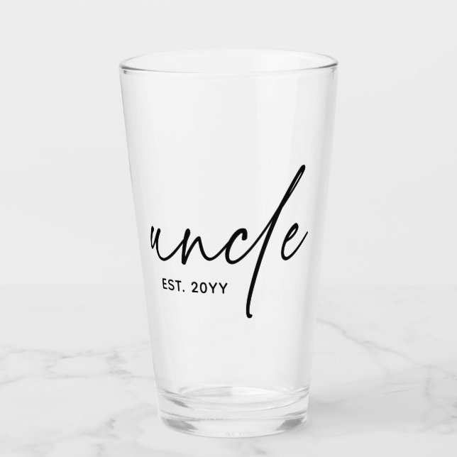 Uncle Established Elegant Typography New Uncle Glass (Front)