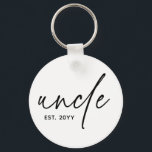 Uncle Established Elegant Typography New Uncle Keychain<br><div class="desc">Uncle Established Elegant Typography New Uncle Custom Gifts!</div>