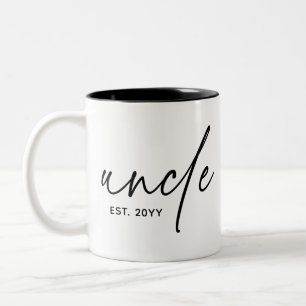 Uncle Established Elegant Typography New Uncle Two-Tone Coffee Mug