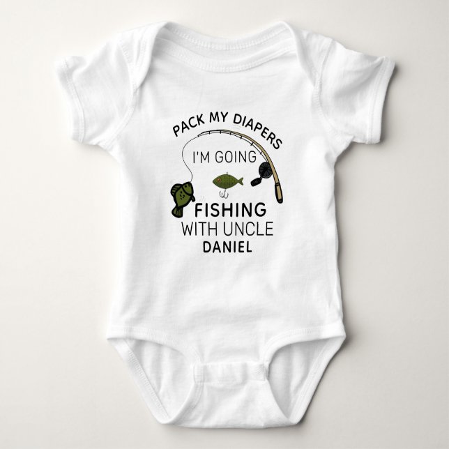 Uncle Fishing - Uncle Fishing Buddy Baby Bodysuit (Front)