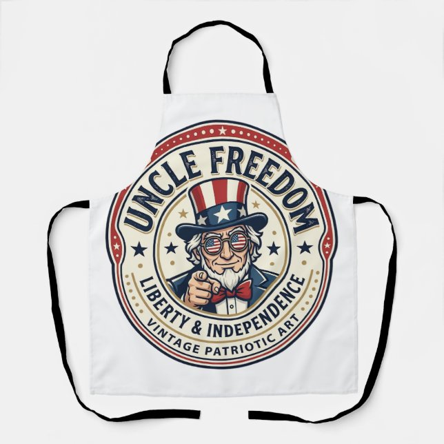 Uncle Freedom Patriotic Uncle Sam Founding Charact Apron (Front)
