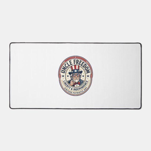 Uncle Freedom Patriotic Uncle Sam Founding Charact Desk Mat (Front)