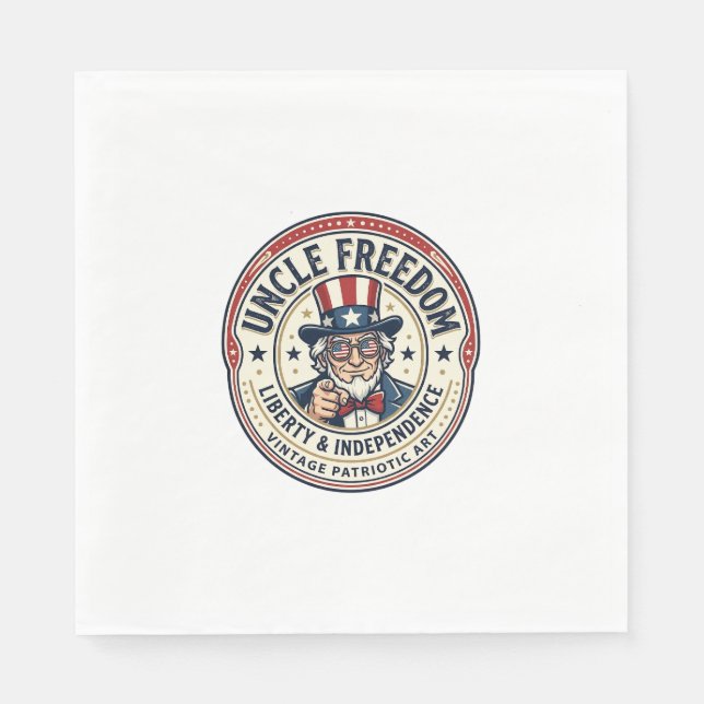 Uncle Freedom Patriotic Uncle Sam Founding Charact Napkin (Front)