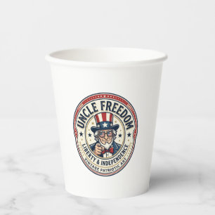 Uncle Freedom Patriotic Uncle Sam Founding Charact Paper Cups