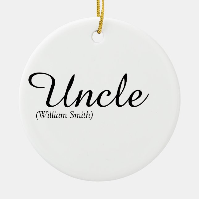 Uncle Fun Cool Modern Black and White Quote Ceramic Ornament (Front)