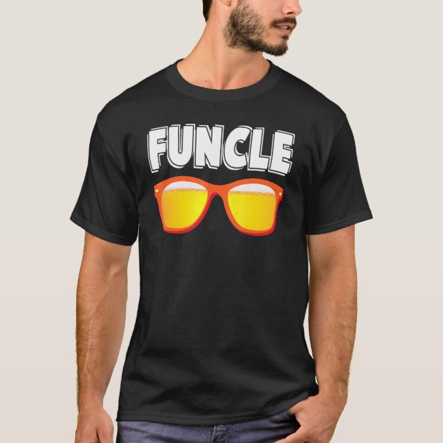 Uncle - Funcle - Cool Fun Tio - Relative - Beer Gl T-Shirt (Front)
