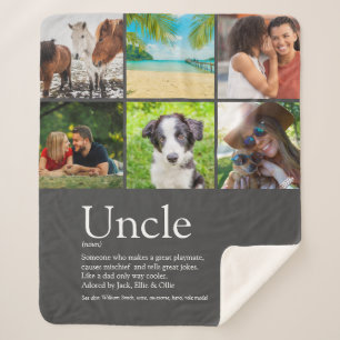 Uncle Funcle Definition 6 Photo Modern Fun Grey Sherpa Blanket