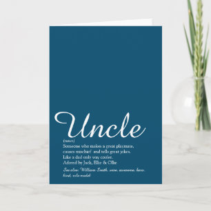 Uncle, Funcle Definition Script Blue Fun Card