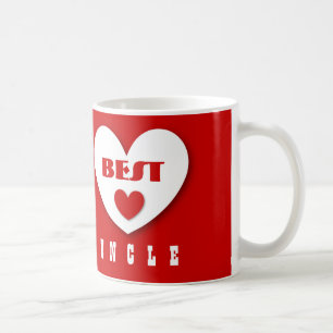 UNCLE Gift with Hearts Custom Name V14B RED Coffee Mug