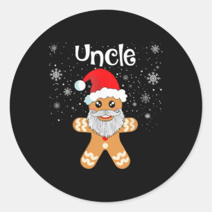 Uncle Gingerbread Funny Matching Christmas Men Classic Round Sticker
