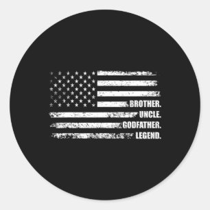 Uncle Godfather Legend Fun Best Funny Uncle Classic Round Sticker