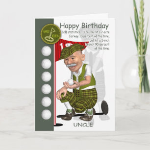 Uncle Golfer Birthday Greeting Card With Humour