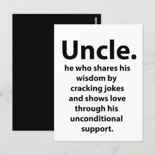 Uncle Inspirational Funny  Postcard